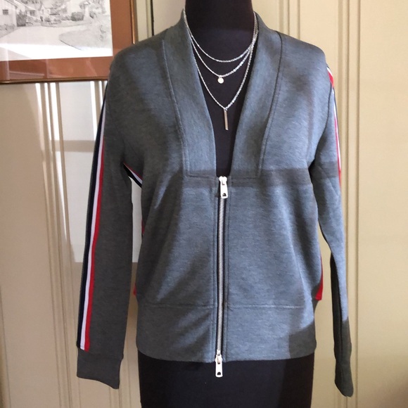 Gray Stretch Cotton Zip Jacket - Picture 2 of 4